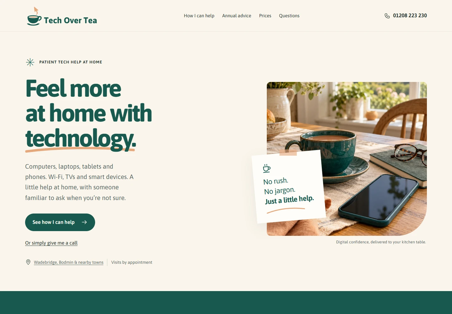 Tech Over Tea website on a desktop